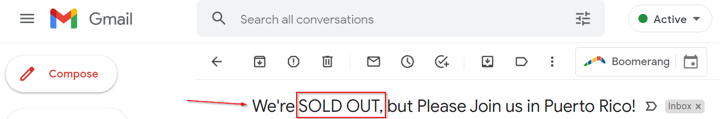 Marketing Cloud Pardot Sold Out Campaign